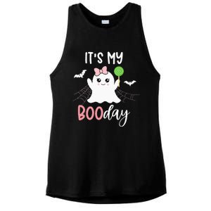 Its My Boo Day Cute Halloween Birthday Ghost Pink Bow Girls Ladies PosiCharge Tri-Blend Wicking Tank