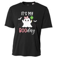 Its My Boo Day Cute Halloween Birthday Ghost Pink Bow Girls Cooling Performance Crew T-Shirt