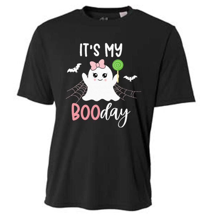 Its My Boo Day Cute Halloween Birthday Ghost Pink Bow Girls Cooling Performance Crew T-Shirt