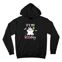 Its My Boo Day Cute Halloween Birthday Ghost Pink Bow Girls Hoodie