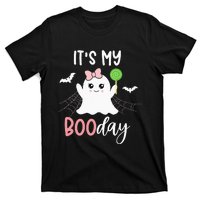 Its My Boo Day Cute Halloween Birthday Ghost Pink Bow Girls T-Shirt