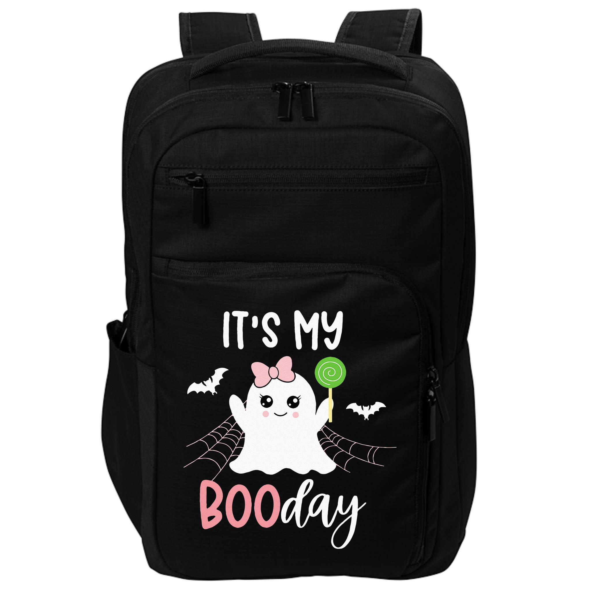 Its My Boo Day Cute Halloween Birthday Ghost Pink Bow Girls Impact Tech Backpack