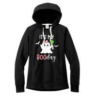 Its My Boo Day Cute Halloween Birthday Ghost Pink Bow Girls Women's Fleece Hoodie