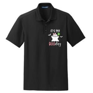 Its My Boo Day Cute Halloween Birthday Ghost Pink Bow Girls Dry Zone Grid Polo