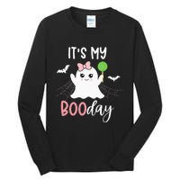 Its My Boo Day Cute Halloween Birthday Ghost Pink Bow Girls Tall Long Sleeve T-Shirt