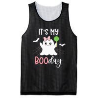 Its My Boo Day Cute Halloween Birthday Ghost Pink Bow Girls Mesh Reversible Basketball Jersey Tank