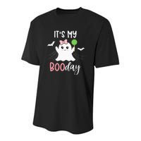 Its My Boo Day Cute Halloween Birthday Ghost Pink Bow Girls Youth Performance Sprint T-Shirt