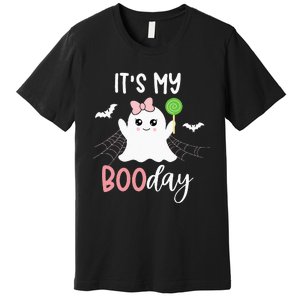 Its My Boo Day Cute Halloween Birthday Ghost Pink Bow Girls Premium T-Shirt