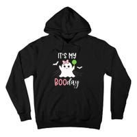 Its My Boo Day Cute Halloween Birthday Ghost Pink Bow Girls Tall Hoodie