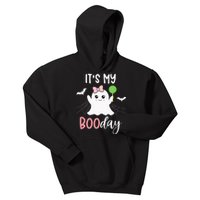 Its My Boo Day Cute Halloween Birthday Ghost Pink Bow Girls Kids Hoodie