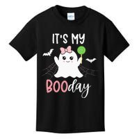 Its My Boo Day Cute Halloween Birthday Ghost Pink Bow Girls Kids T-Shirt