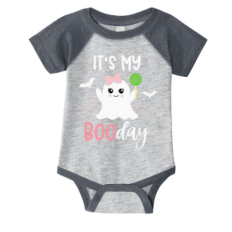 Its My Boo Day Cute Halloween Birthday Ghost Pink Bow Girls Infant Baby Jersey Bodysuit