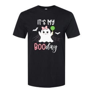 Its My Boo Day Cute Halloween Birthday Ghost Pink Bow Girls Softstyle CVC T-Shirt