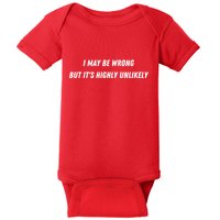 I May Be Wrong But It's Highly Unlikely Baby Bodysuit