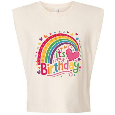 Its My Birthday Rainbow Birthday Wo Teens Girl Garment-Dyed Women's Muscle Tee