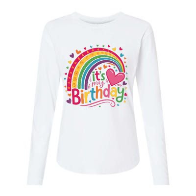 Its My Birthday Rainbow Birthday Wo Teens Girl Womens Cotton Relaxed Long Sleeve T-Shirt