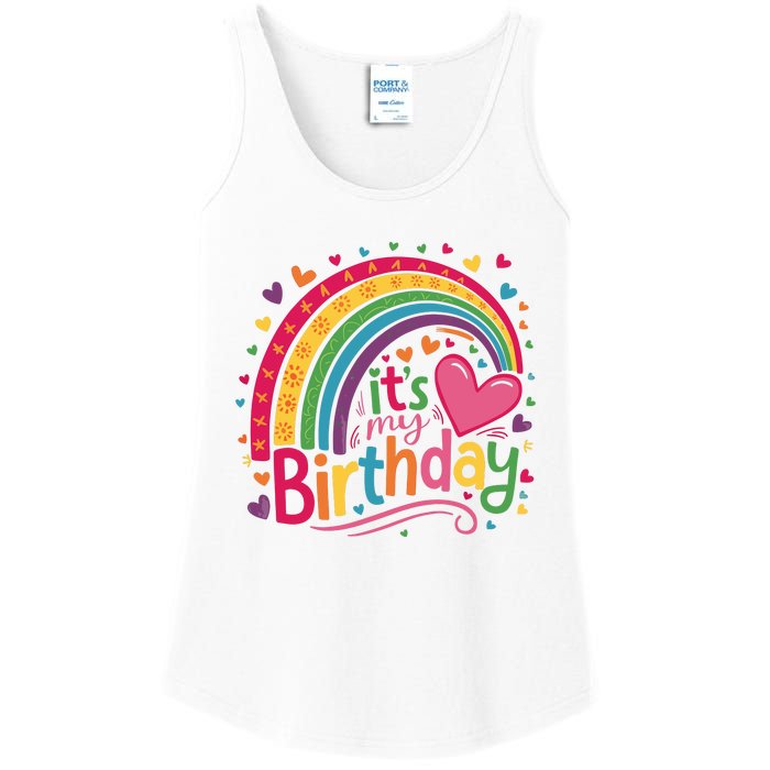 Its My Birthday Rainbow Birthday Wo Teens Girl Ladies Essential Tank