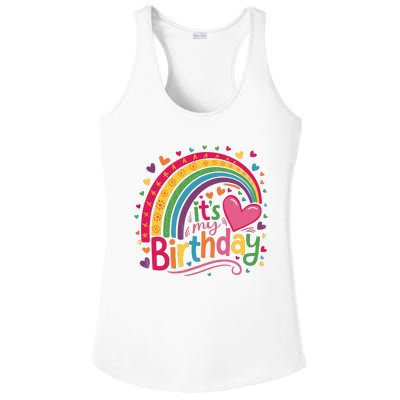 Its My Birthday Rainbow Birthday Wo Teens Girl Ladies PosiCharge Competitor Racerback Tank