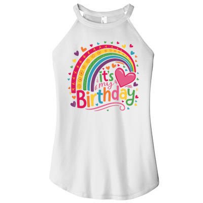 Its My Birthday Rainbow Birthday Wo Teens Girl Women's Perfect Tri Rocker Tank