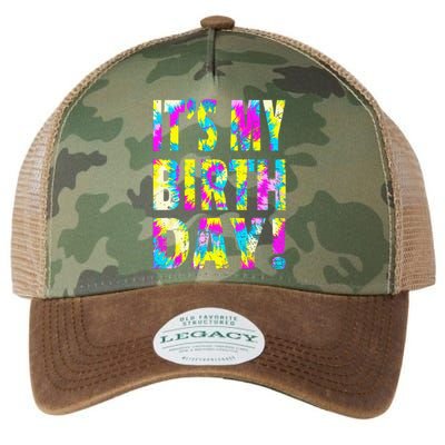 Its My Birthday Retro Tie Dye Birthday Party Celebration Legacy Tie Dye Trucker Hat