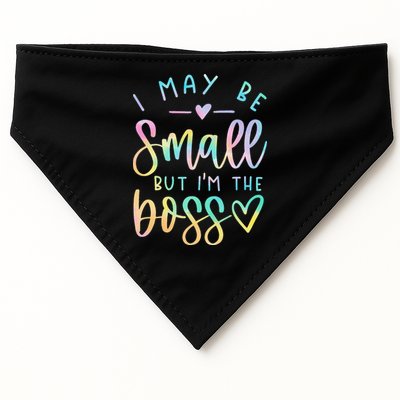 I May Be Small But I'm The Boss Baby Baby Saying USA-Made Doggie Bandana
