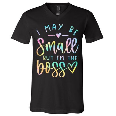 I May Be Small But I'm The Boss Baby Baby Saying V-Neck T-Shirt