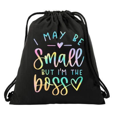 I May Be Small But I'm The Boss Baby Baby Saying Drawstring Bag