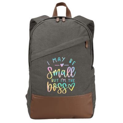 I May Be Small But I'm The Boss Baby Baby Saying Cotton Canvas Backpack