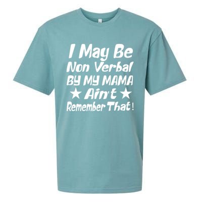 I May Be Non Verbal But My Mama AinT Remember That Autism Funny Gift Sueded Cloud Jersey T-Shirt