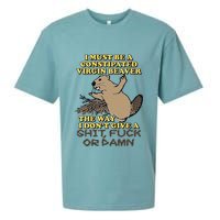 I Must Be Constipated Virgin Beaver The Way I Dont Give A Shit Fuck Or Damn Sueded Cloud Jersey T-Shirt