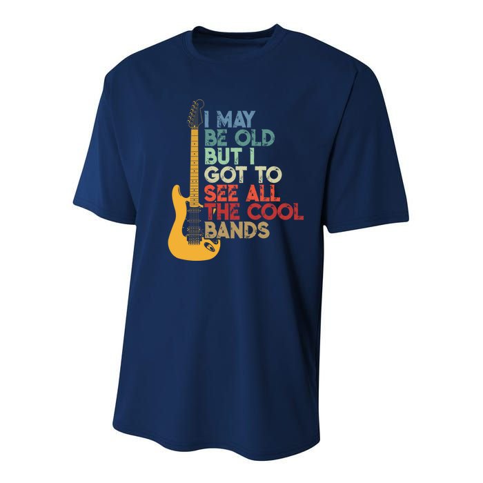 I May Be Old But I Got To See All The Cool Bands (On Back) Youth Performance Sprint T-Shirt