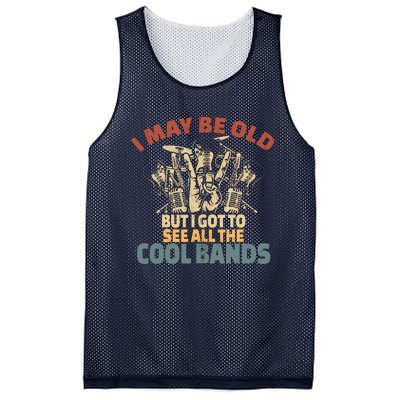 I May Be Old But I Got To See All The Cool Bands Rock Band Mesh Reversible Basketball Jersey Tank