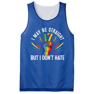 I May Be Straight But I Dont Hate Lgbtq Rainbow Pride Love Great Gift Mesh Reversible Basketball Jersey Tank