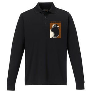 I May Be Dumb Pigeon I May Be Dumb Pigeon Performance Long Sleeve Polo