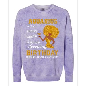 It’s My Birthday Black Wo Aquarius February Gifts Colorblast Crewneck Sweatshirt