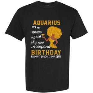 It’s My Birthday Black Wo Aquarius February Gifts Garment-Dyed Heavyweight T-Shirt