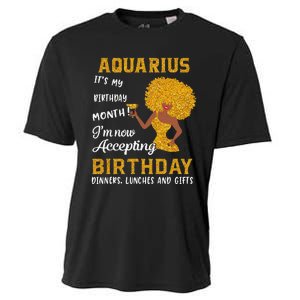 It’s My Birthday Black Wo Aquarius February Gifts Cooling Performance Crew T-Shirt