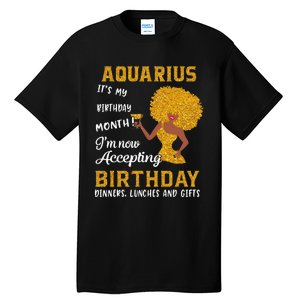 It’s My Birthday Black Wo Aquarius February Gifts Tall T-Shirt