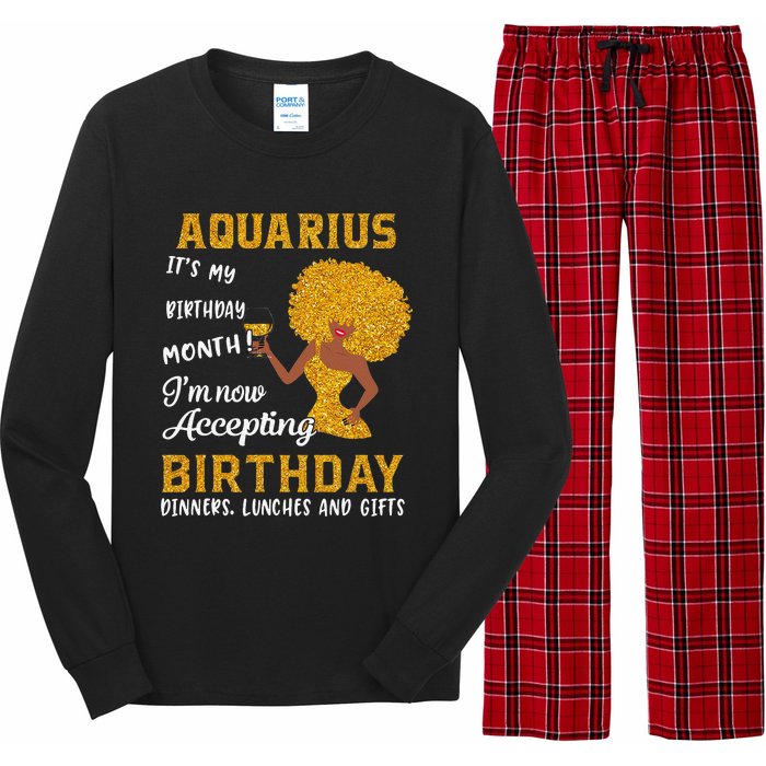 It’s My Birthday Black Wo Aquarius February Gifts Long Sleeve Pajama Set