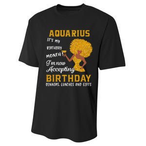 It’s My Birthday Black Wo Aquarius February Gifts Performance Sprint T-Shirt