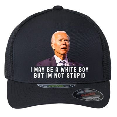 I May Be A White Boy But I'm Not Stupid Funny Flexfit Unipanel Trucker Cap