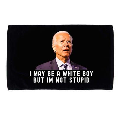 I May Be A White Boy But I'm Not Stupid Funny Microfiber Hand Towel