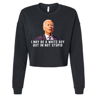 I May Be A White Boy But I'm Not Stupid Funny Cropped Pullover Crew