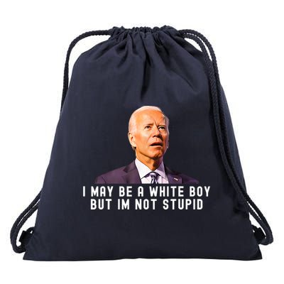 I May Be A White Boy But I'm Not Stupid Funny Drawstring Bag