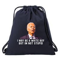 I May Be A White Boy But I'm Not Stupid Funny Drawstring Bag