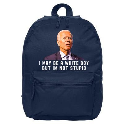 I May Be A White Boy But I'm Not Stupid Funny 16 in Basic Backpack