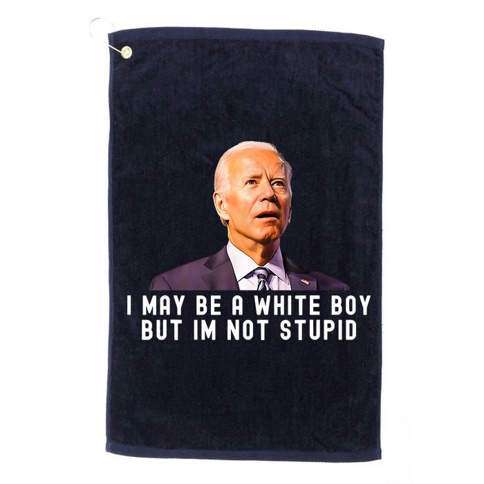 I May Be A White Boy But I'm Not Stupid Funny Golf Towel