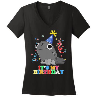 IT'S MY BIRTHDAY Dandy's World Pebble It's Just A Pebble  Women's V-Neck T-Shirt