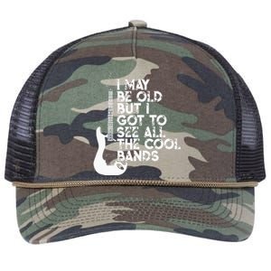 I May Be Old But I Got To See All The Cool Bands Retro Rope Trucker Hat Cap