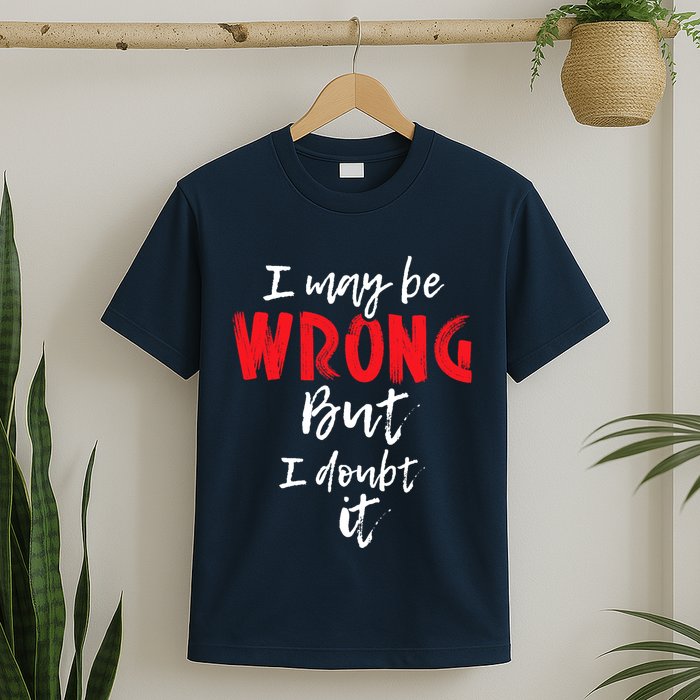 I May Be Wrong But I Doubt It Funny Sarcastic Humor Joke T-Shirt